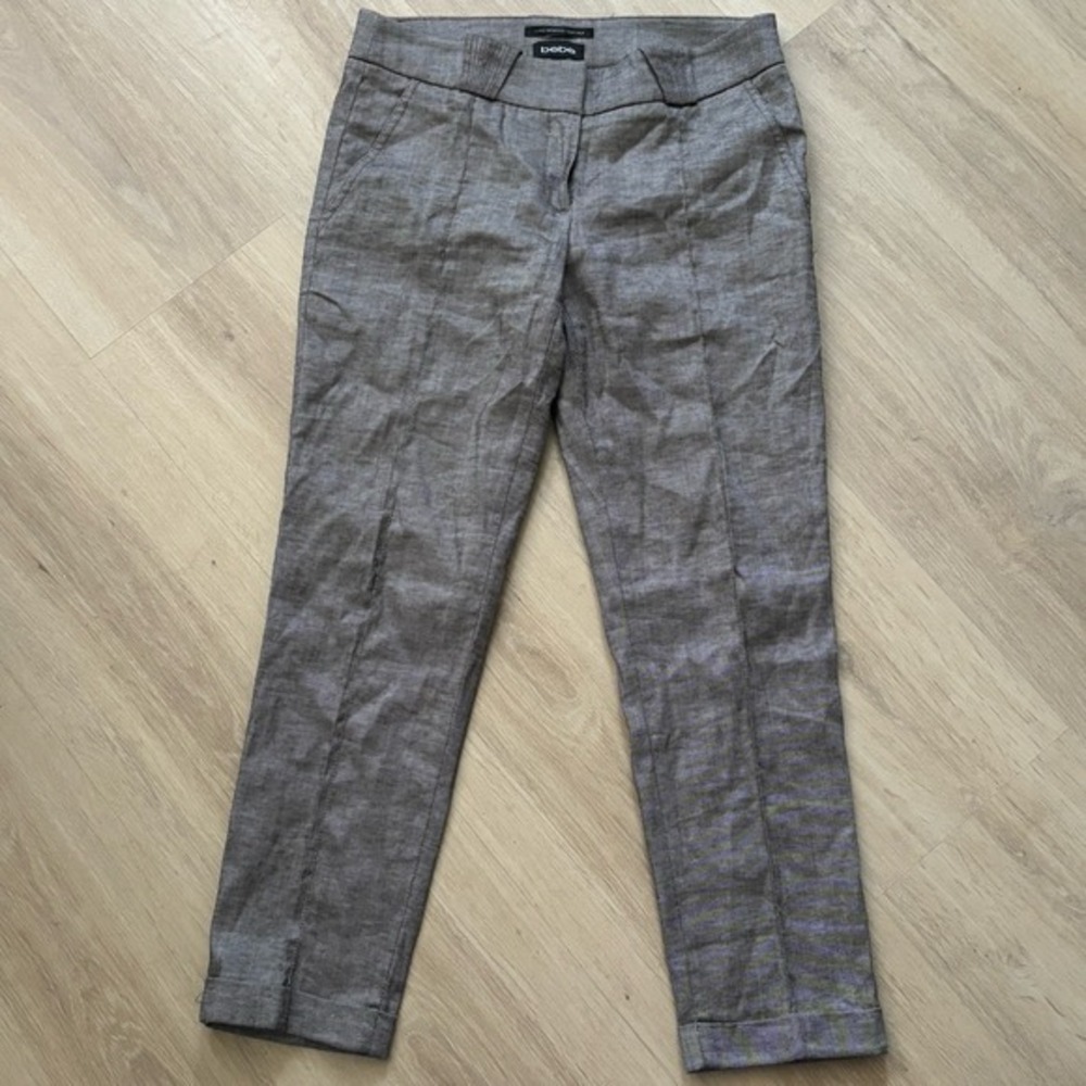 Bebe Brown Plaid‎ Pants pants  Medium Size 6 Fabric From  Italy